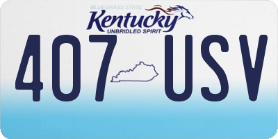 KY license plate 407USV