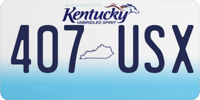 KY license plate 407USX