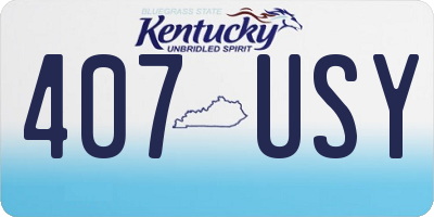 KY license plate 407USY