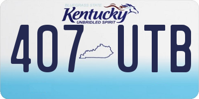 KY license plate 407UTB