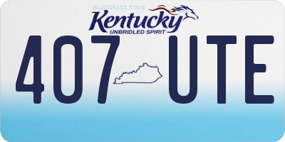 KY license plate 407UTE