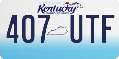 KY license plate 407UTF