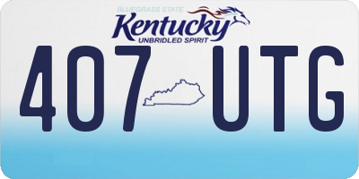 KY license plate 407UTG