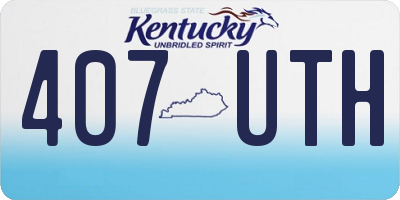 KY license plate 407UTH
