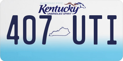 KY license plate 407UTI