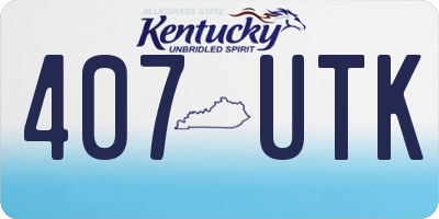 KY license plate 407UTK