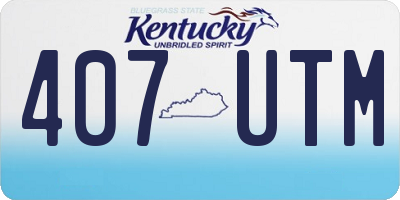 KY license plate 407UTM