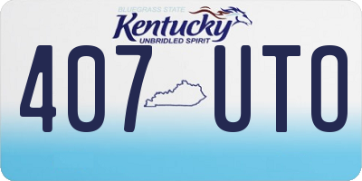 KY license plate 407UTO