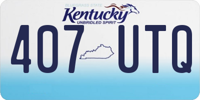KY license plate 407UTQ