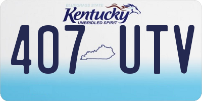 KY license plate 407UTV