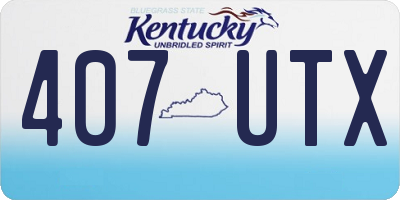 KY license plate 407UTX