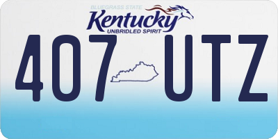 KY license plate 407UTZ
