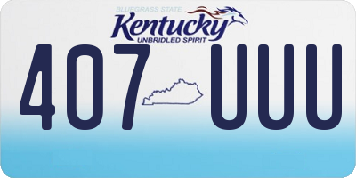KY license plate 407UUU