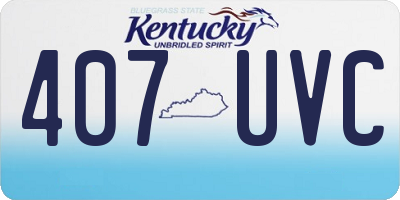 KY license plate 407UVC
