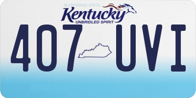 KY license plate 407UVI