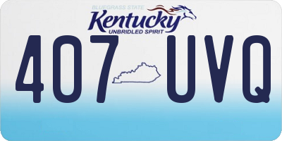 KY license plate 407UVQ