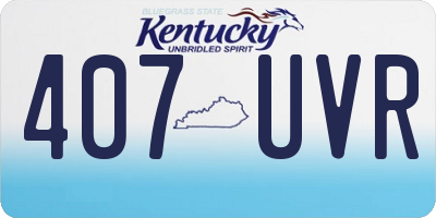 KY license plate 407UVR