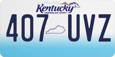 KY license plate 407UVZ