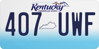 KY license plate 407UWF