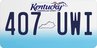 KY license plate 407UWI
