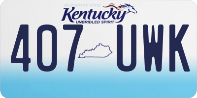 KY license plate 407UWK