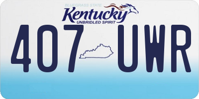 KY license plate 407UWR