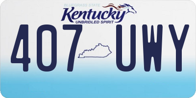 KY license plate 407UWY