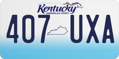 KY license plate 407UXA