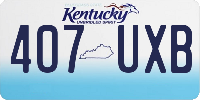 KY license plate 407UXB