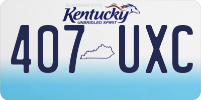 KY license plate 407UXC