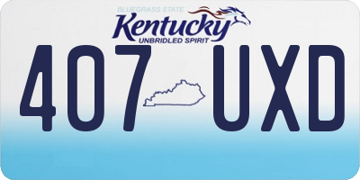 KY license plate 407UXD