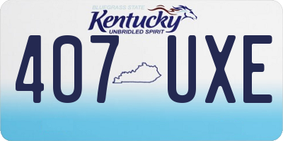 KY license plate 407UXE