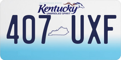 KY license plate 407UXF