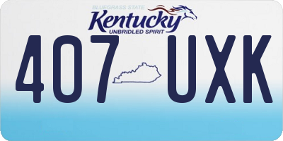 KY license plate 407UXK