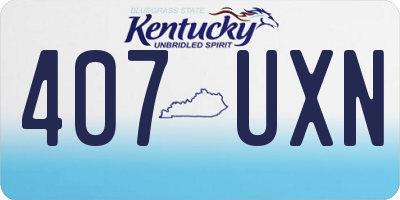 KY license plate 407UXN