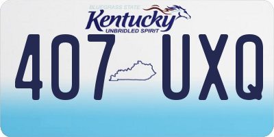 KY license plate 407UXQ