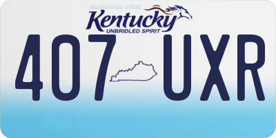 KY license plate 407UXR