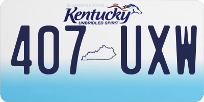 KY license plate 407UXW