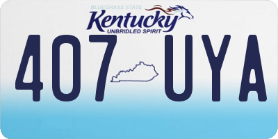 KY license plate 407UYA