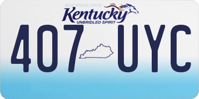 KY license plate 407UYC