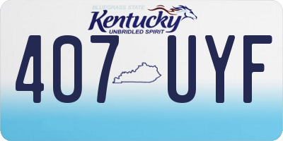 KY license plate 407UYF