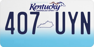 KY license plate 407UYN