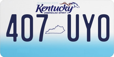 KY license plate 407UYO