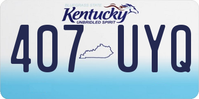 KY license plate 407UYQ