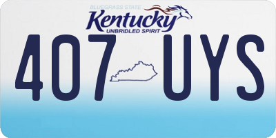 KY license plate 407UYS