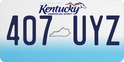KY license plate 407UYZ