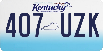 KY license plate 407UZK