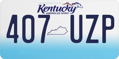 KY license plate 407UZP