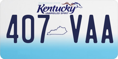 KY license plate 407VAA