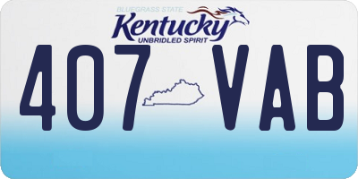 KY license plate 407VAB